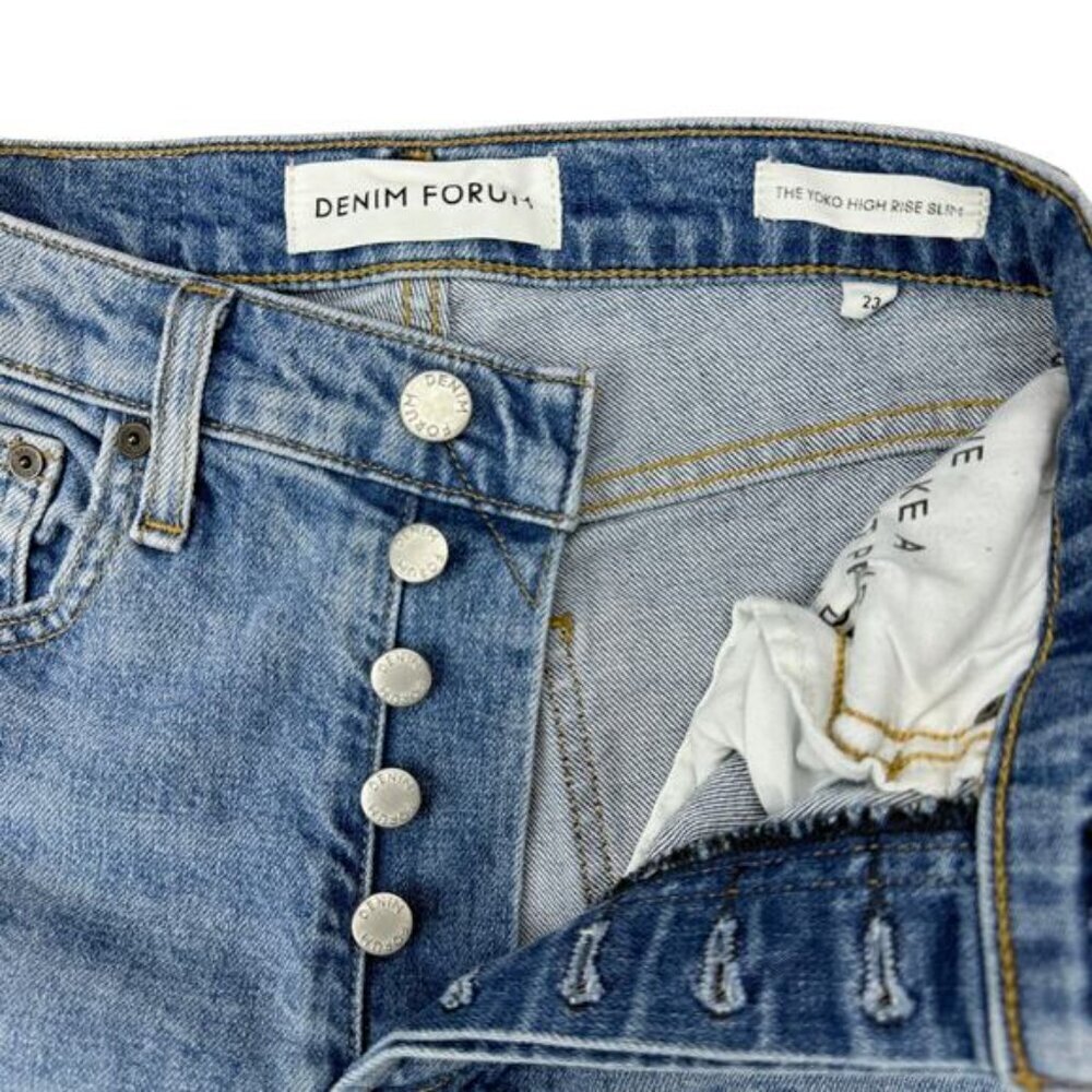 DENIM FORUM Aritzia The Yoko High Rise Slim Jean Sz 23 - Picture 4 of 7